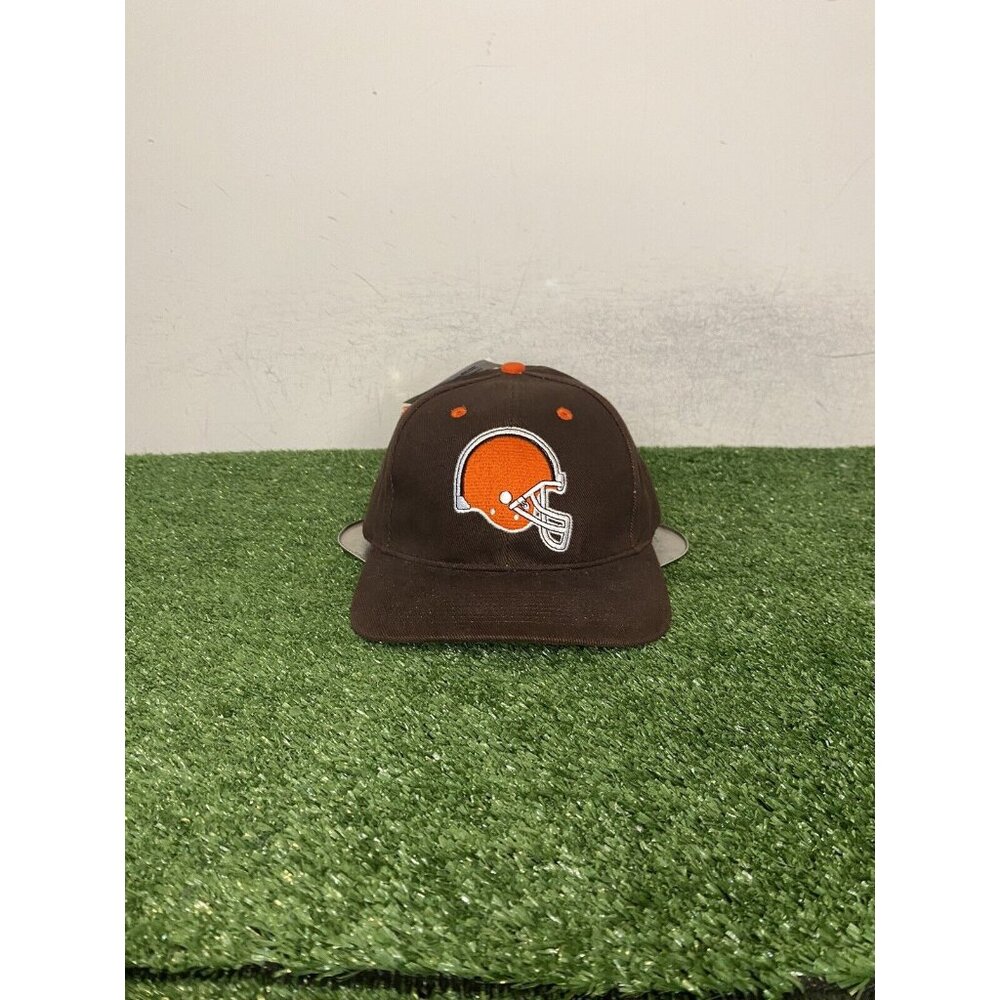 Cleveland Browns hat cap snap back brown orange deadstock Drew Pearson mens